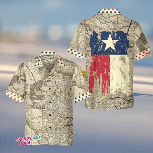 Old Map Of Texas Vintage Texas Hawaiian Shirt, Unique Texas Shirt For Texas Lovers