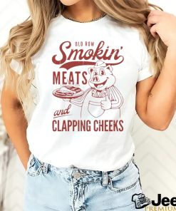 Old Row smokin’ meats and Clapping cheeks logo shirt