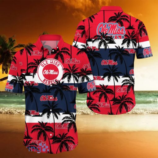 Ole Miss Rebels All Over Print Logo And Coconut Trending Summer Gift Aloha Hawaiian Shirt