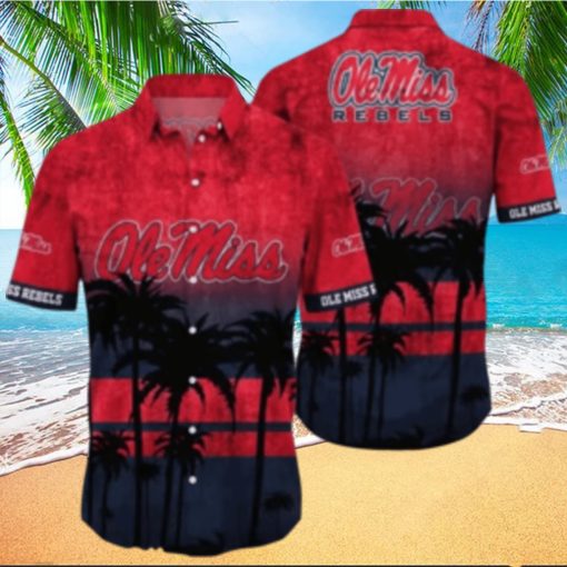 Ole Miss Rebels Logo Coconut Tropical Hawaiian Shirt Beach Gift For Fans