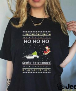 On Coast Tesla Ho Ho Ho Merry Cybertruck Santa Claus Ugly Christmas shirt