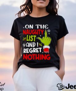 On The Naughty List And I Regret Nothing Funny Christmas T shirt Classic T Shirt