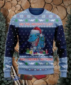 On The Naughty List And I Regret Nothing Shark Ugly Christmas Sweater Impressive Gift For Men And Women