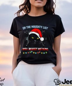 On The Naughty List I Regret Nothing Funny Christmas Black Cat Classic T Shirt