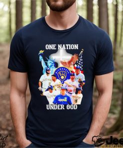 One Nation Under God Milwaukee Brewers Baseball Signature T shirt