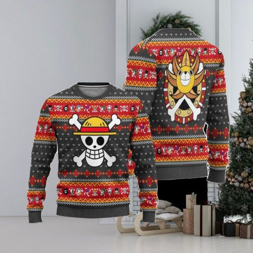 One Piece Anime Ugly Christmas Sweater, Symbol Xmas Gift, Custom Ugly Christmas Sweater