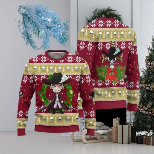 One Piece Mihawk Ugly Christmas Sweater 3D Gift For Big Fans