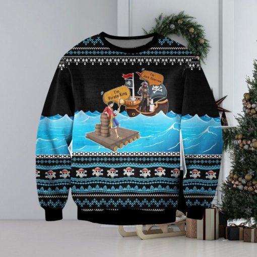 One Piece X Pirates Of Caribbean Ugly Christmas Sweater, Ugly Sweater Apparel