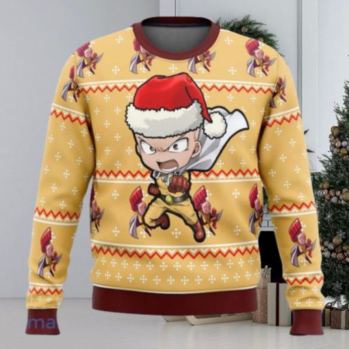 One Punch Chibi Saitama Ugly Christmas Sweater