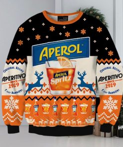 Orange Aperol Spritz 3D Printed Black Christmas Sweater