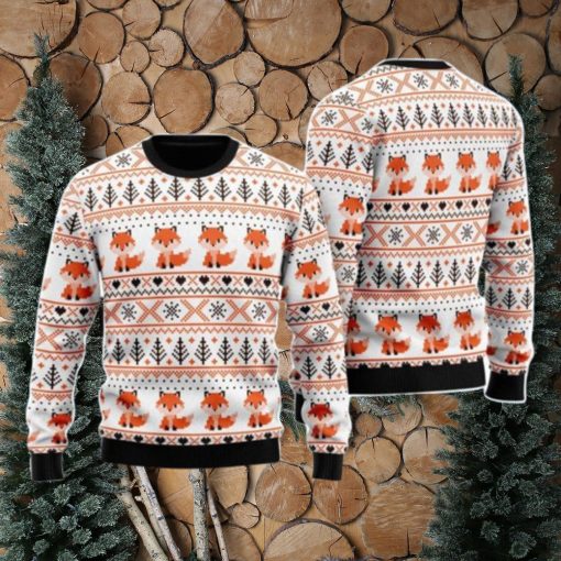 Orange Fox Xmas Pattern Christmas Unisex Ugly Sweater Special Gift For Men Women