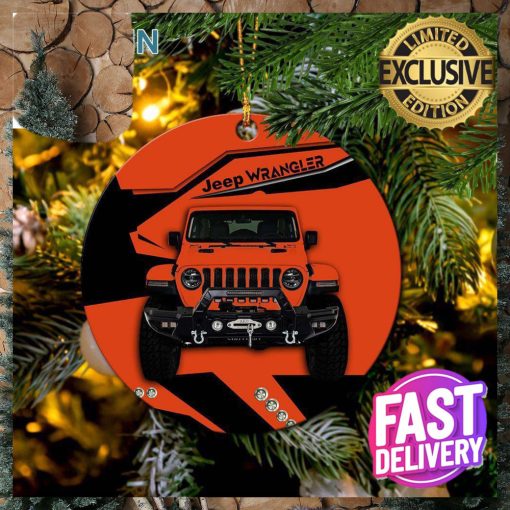 Orange Jeep Car Christmas Tree Decorations Ornament