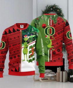 Oregon Ducks Grinch & Scooby doo Christmas Ugly Sweater 1