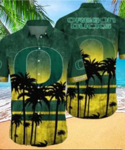 Oregon Ducks Logo Coconut Tropical Hawaiian Shirt Beach Gift For Fans