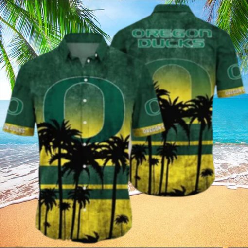 Oregon Ducks Logo Coconut Tropical Hawaiian Shirt Beach Gift For Fans