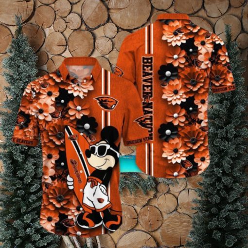 Oregon State Beavers Hawaiian Shirt Mickey Love Surfing Trending Summer Gift