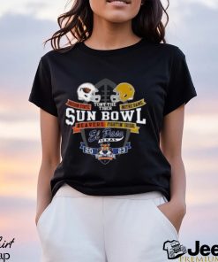 Oregon State Beavers vs Notre Dame Fighting Irish Blue 84 Unisex 2023 Tony The Tiger Sun Bowl Head To Head Helmet T Shirt