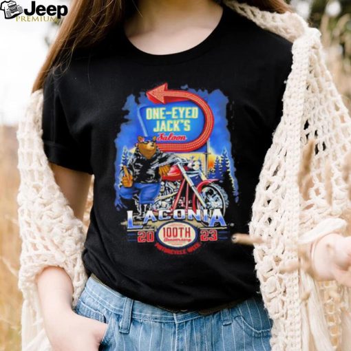 Original 2023 Laconia Motorcycle Week One Eyed Jack’s Saloon We Shirt