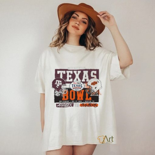 Original 2023 Tax Act Texas Bowl Texas A&M Aggies Vs Oklahoma State Cowboys 12.27.2023 Houston TX Helmet T Shirt