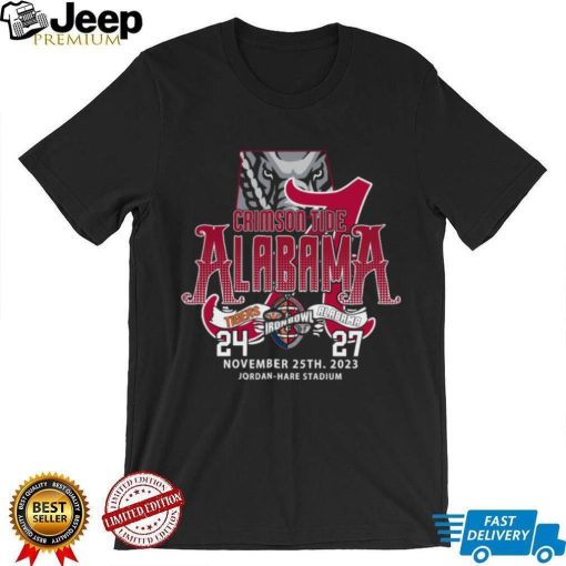 Original Alabama Crimson Tide Win 27 24 Auburn Tigers 2023 Iron Bowl Champions Final Score T Shirt