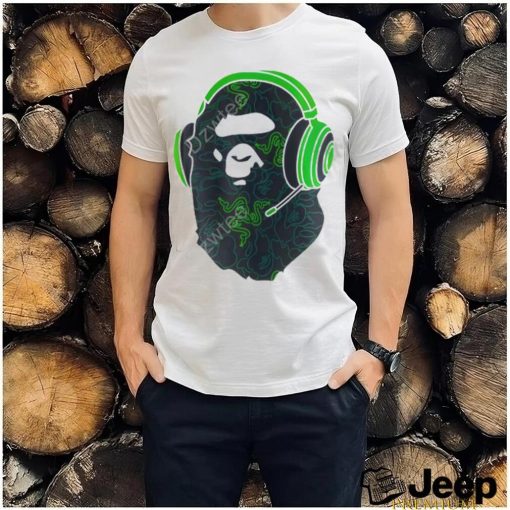 Original Bape X Razer Neon Camo Ape Head Tee shirt