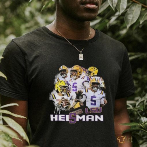 Original HEI5MAN LSU Tigers Jayden Daniels Signatures 2023 T Shirt