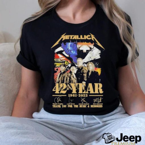 Original Metallica 42 Years 1981 2023 Thank You for the Music and Memories signatures shirt