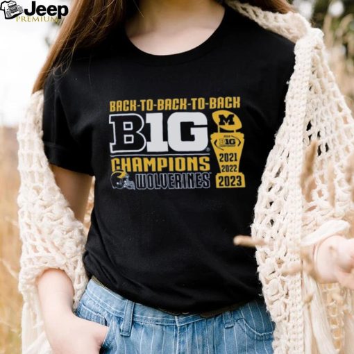 Original Retro Brand Michigan Wolverines Back to Back to Back Big Ten Conference Champions T Shirt