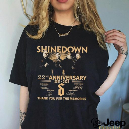 Original Shinedown 22nd Anniversary 2001 2023 Thank You For The Memories Signatures SHirt