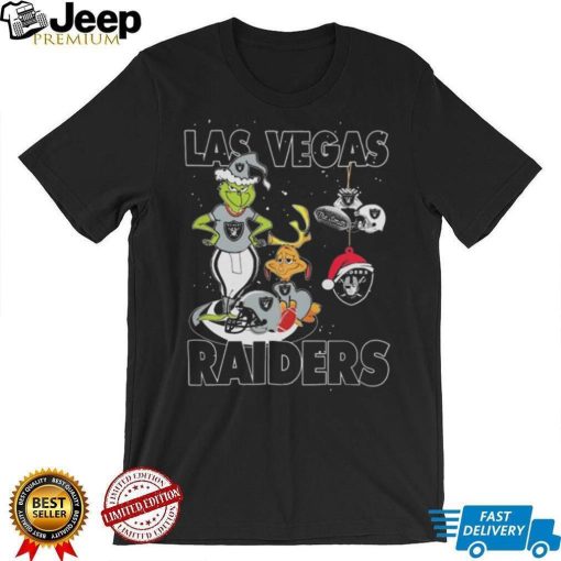 Original The Grinch And Dog Las Vegas Raiders Ornament Christmas 2023 T Shirt