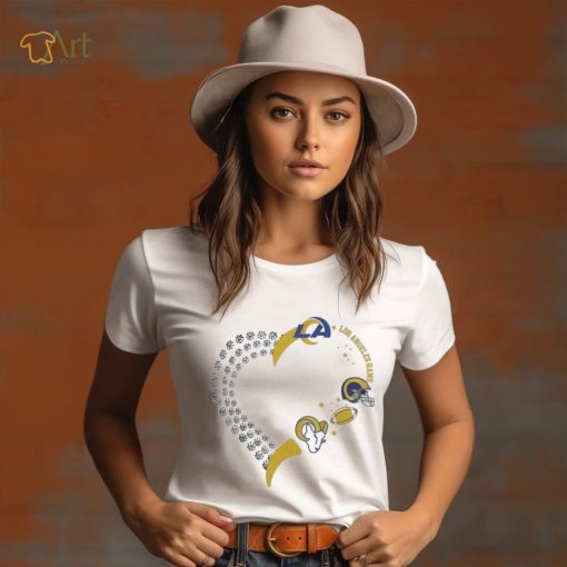 Original los Angeles Rams Football Heart Helmet Logo Shirt