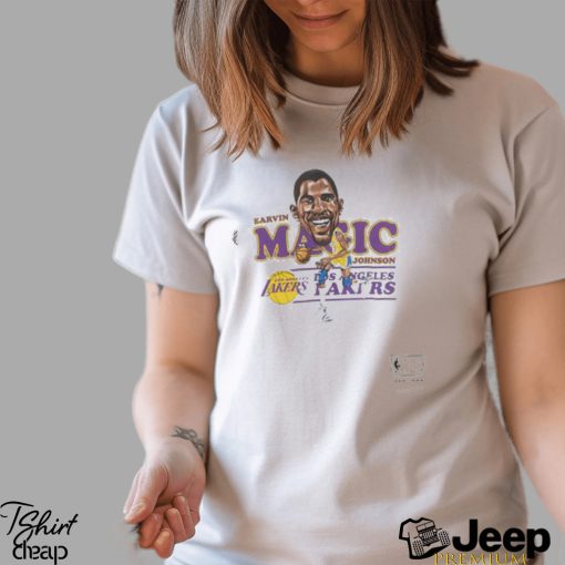 Original magic Johnson Los Angeles Lakers Caricature Vintage Crew shirt