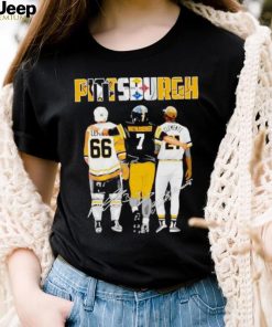 Original pittsburgh Penguins Lemieux Steelers Roethlisberger Pirates Clemente signature shirt