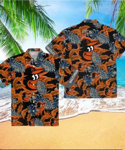 Orioles Tropical Leaves Black MLB Hawaiian Shirt for Men Women