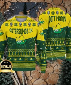 Östersunds IK Ugly Christmas Sweater Logo Custom Name Gift Fans