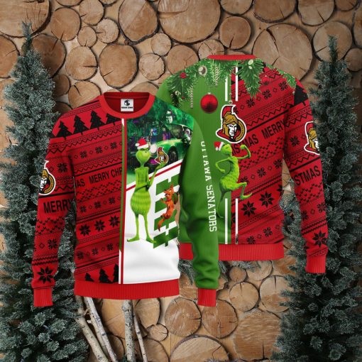 Ottawa Senators Grinch & Scooby doo Christmas Ugly Sweater