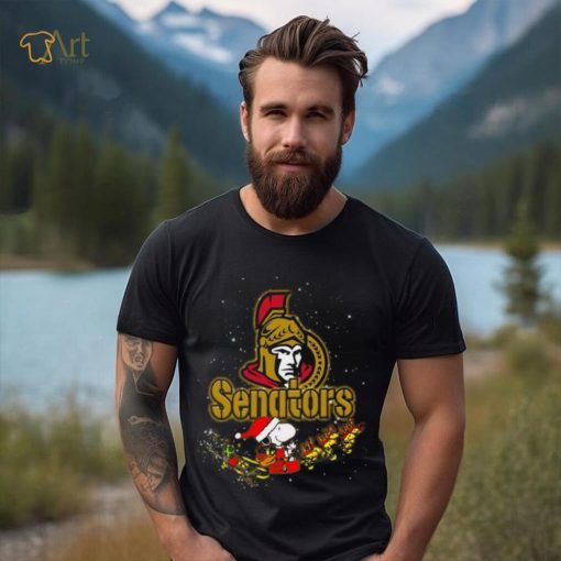 Ottawa Senators NHL Santa Snoopy and Woodstock Christmas Shirt