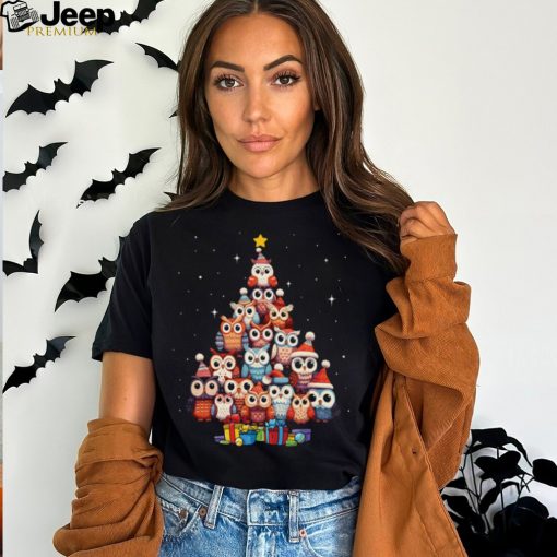 Owl Christmas Tree T Shirt