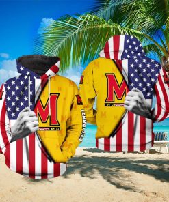 Maryland Terrapins NCAA US Flag 3D Printed Hoodie