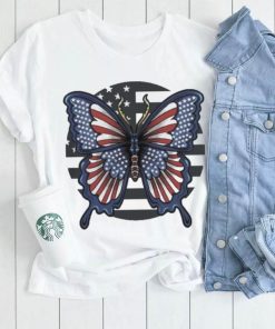 PATRIOTIC BUTTERFLY GIFT 4TH OF JULY USA FLAG MEANINGFUL GIFT SHIRT