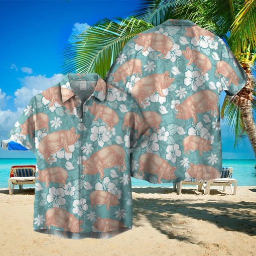 PIG HIBISCUS HAWAIIAN SHIRT