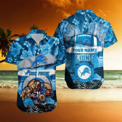 Detroit Lions NFL Hawaiian shirt Custom Name Summer Gift