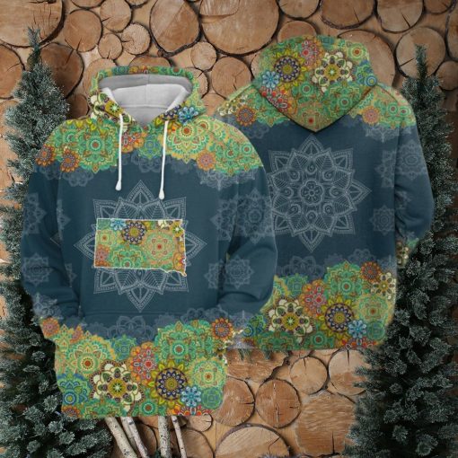 South Dakota Floral Mandala 3D Printed Hoodie