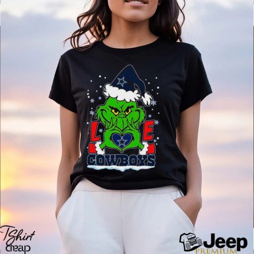 Santa Grinch Love Dallas Cowboys NFL Christmas Shirt