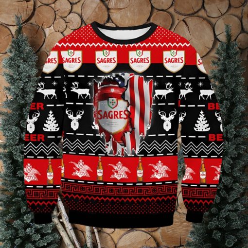 Sagres Beer Ugly Christmas Sweater Xmas 3D Printed Christmas Sweater Gift