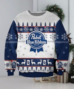 Pabst Blue Ribbion Beer Ugly Knitted Whiskey Christmas 3D Sweater For Men And Women