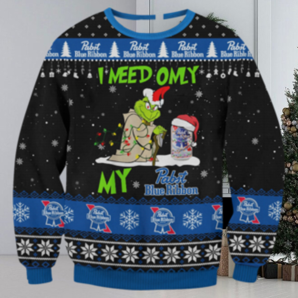Pabst Blue Ribbon Grinch Ugly Sweater - Nouvette