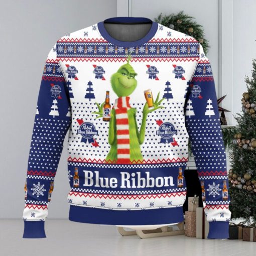 Pabst Blue Ribbon Grinch Ugly Sweater 3D Printed Men And Women Christmas Gift