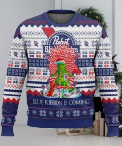 Pabst Blue Ribbon Is Coming Ugly Christmas Sweater 2023 Christmas Gift 3D Sweater