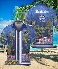 Pabst Blue Ribbon Star Print Bermuda Hawaiian Shirt For Men And Women Gift Hawaiian Beer